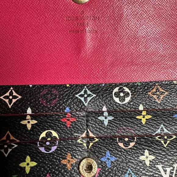 Authentic Louis Vuitton Monogram Multicolor Noir Sarah Women's Wallet - Picture 7 of 9